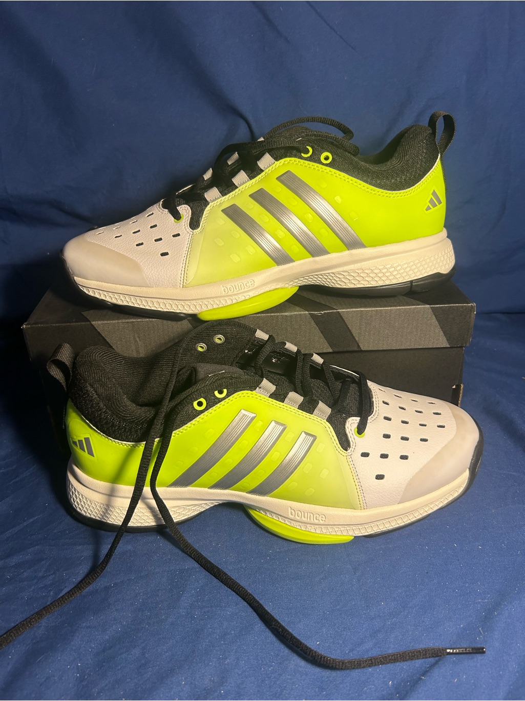 Adidas Court Pb White Black 10 Mens Brand New Qs